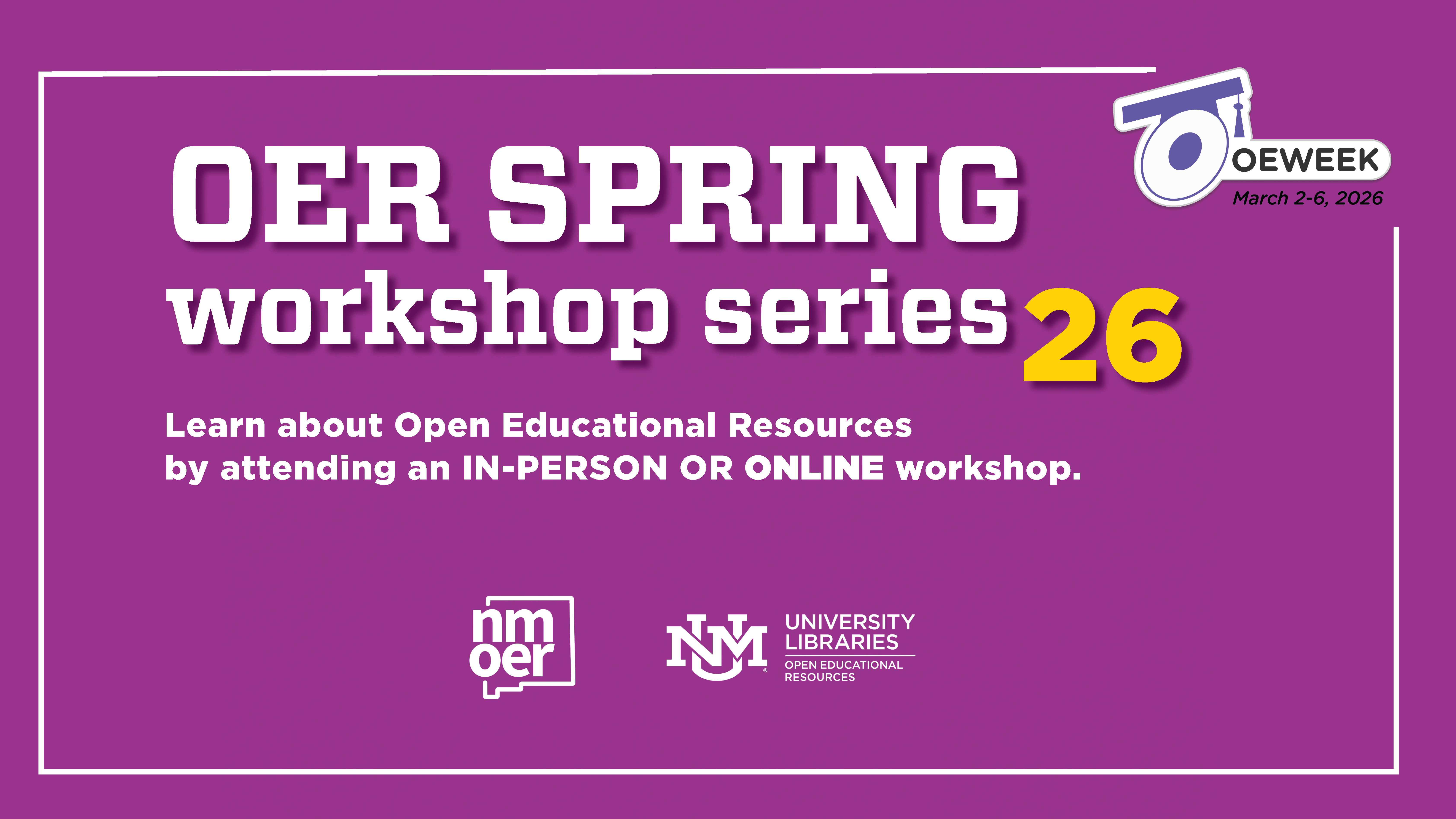 OER Spring Workshop Series graphic for 2026